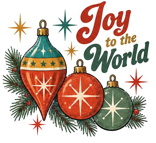 Vintage 70s Joy to the World Kitchen Towel