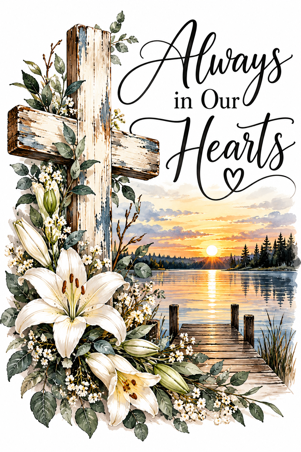 Always in Our Hearts Kitchen Towel | Sympathy Gift