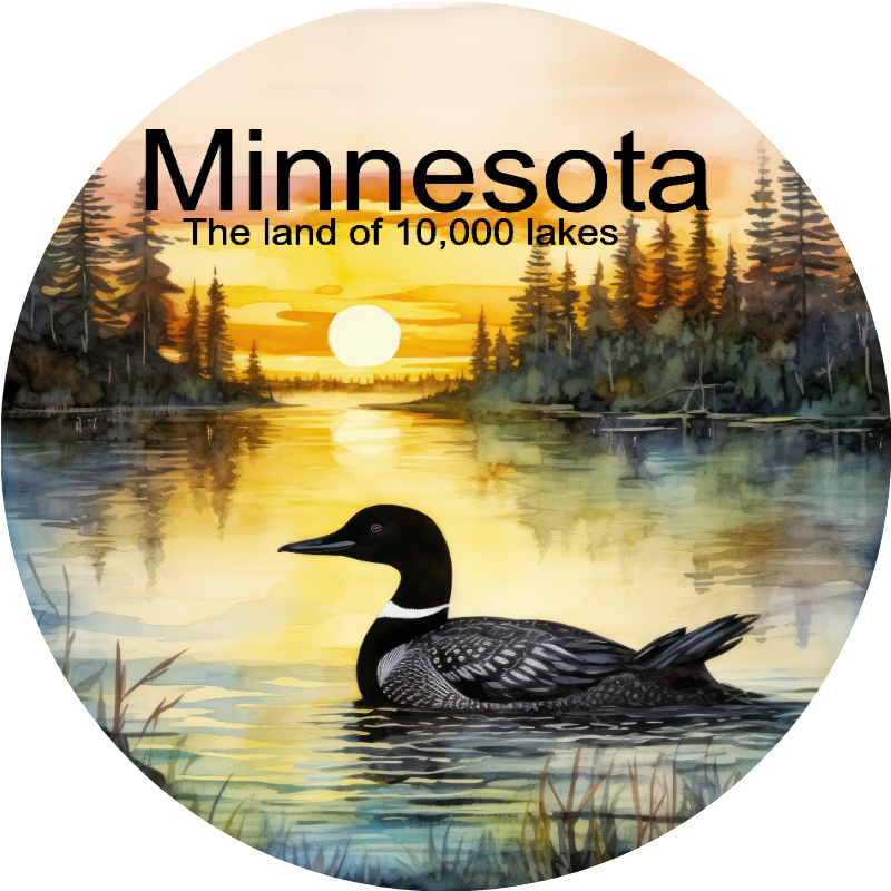 Car Coaster Minnesota Loon Sunset