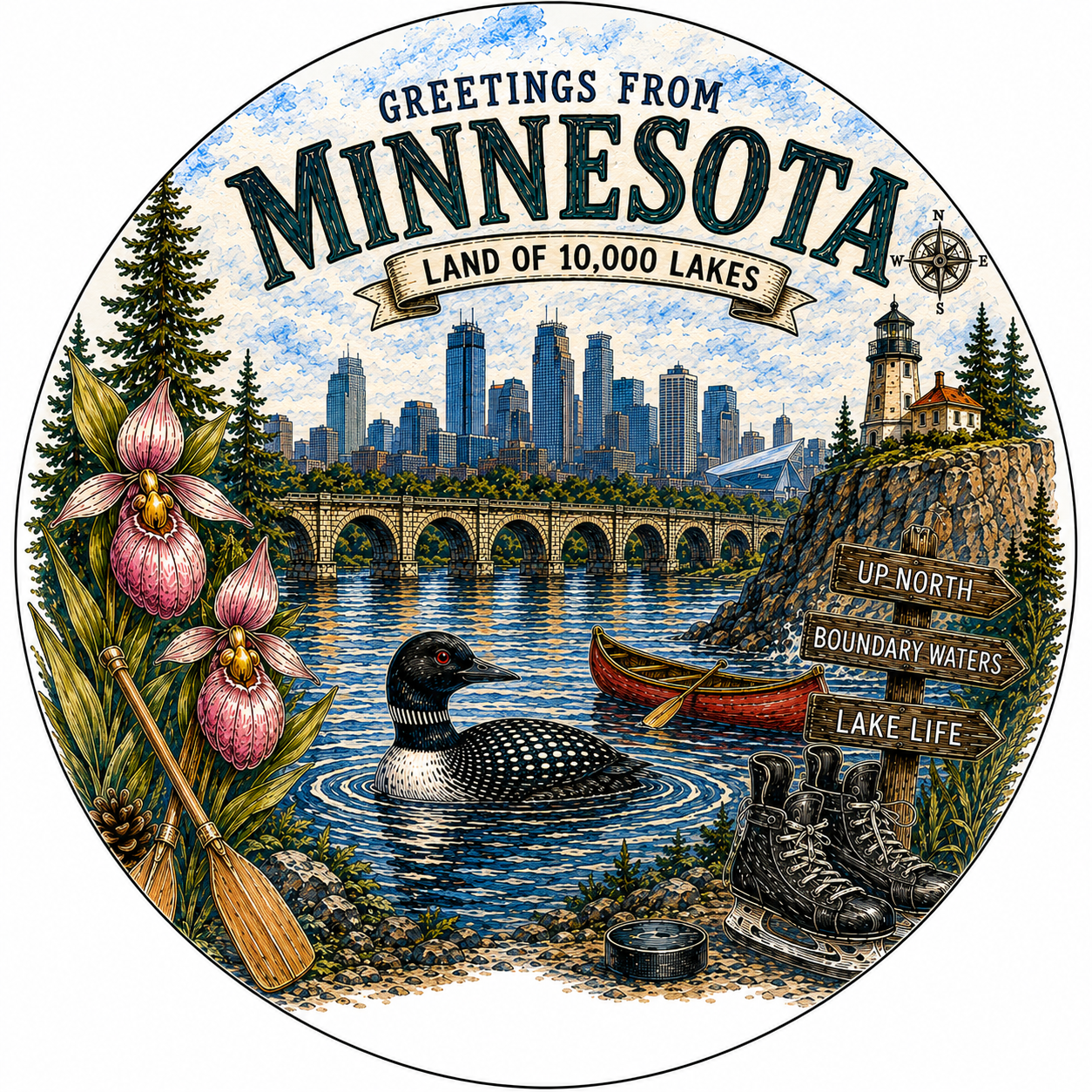 Car Coaster Minnesota Greetings From