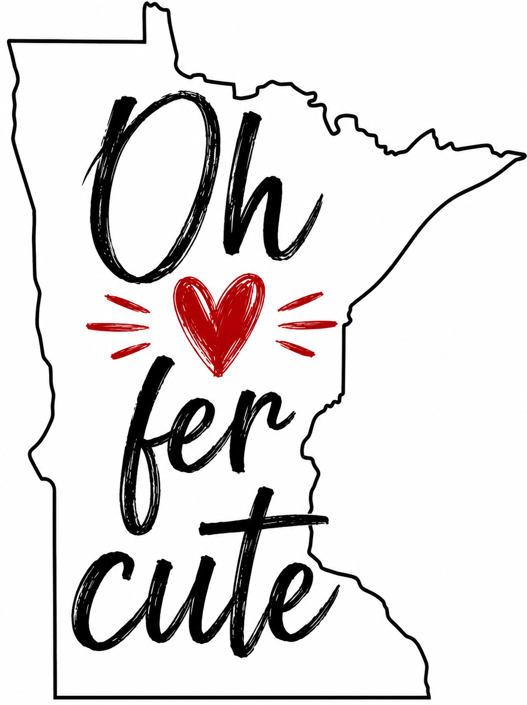 "Oh Fer Cute" Minnesota Kitchen Towel | Minnesota Gift
