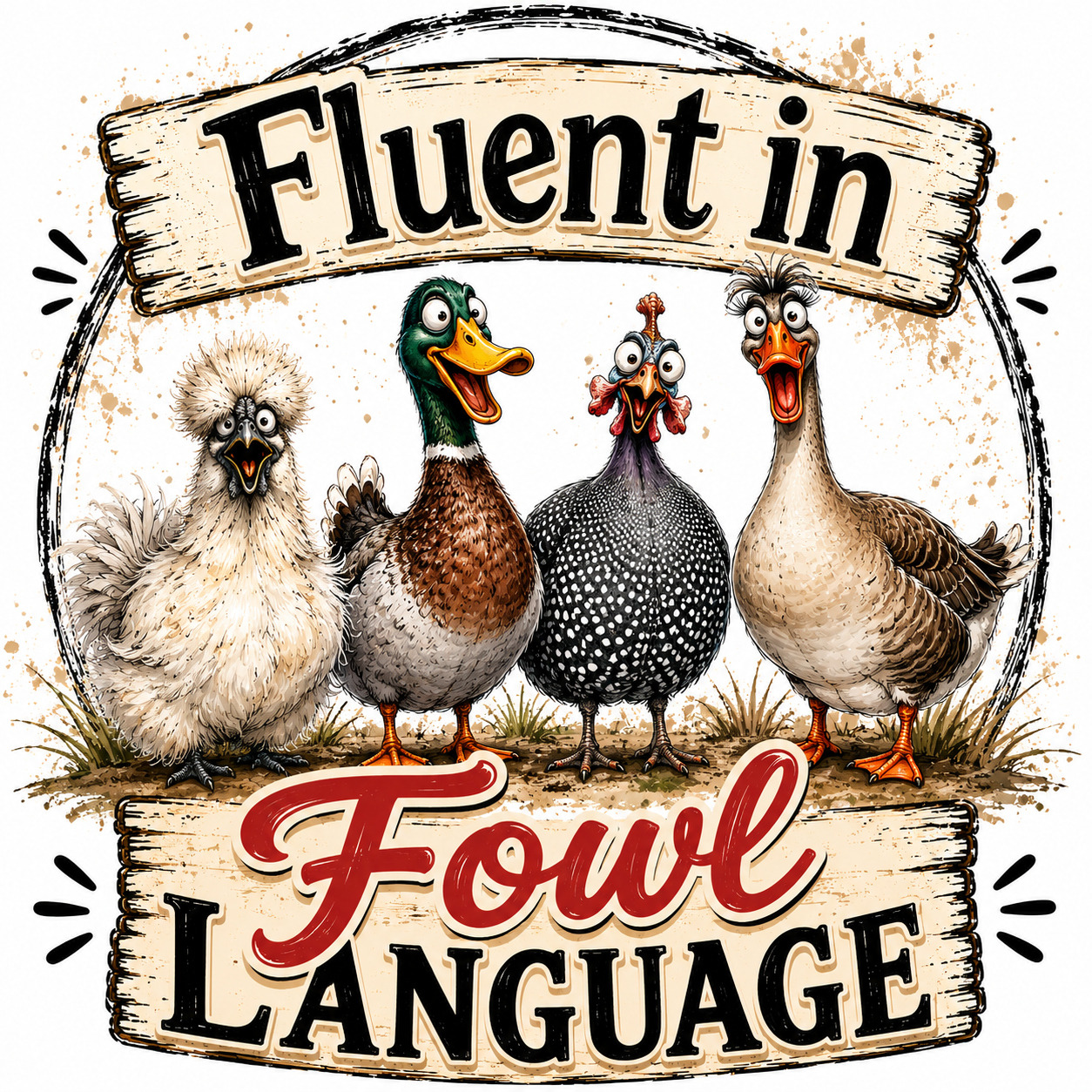 Fluent in Fowl Language Funny Chicken Kitchen Towel | Chicken Lover Gift