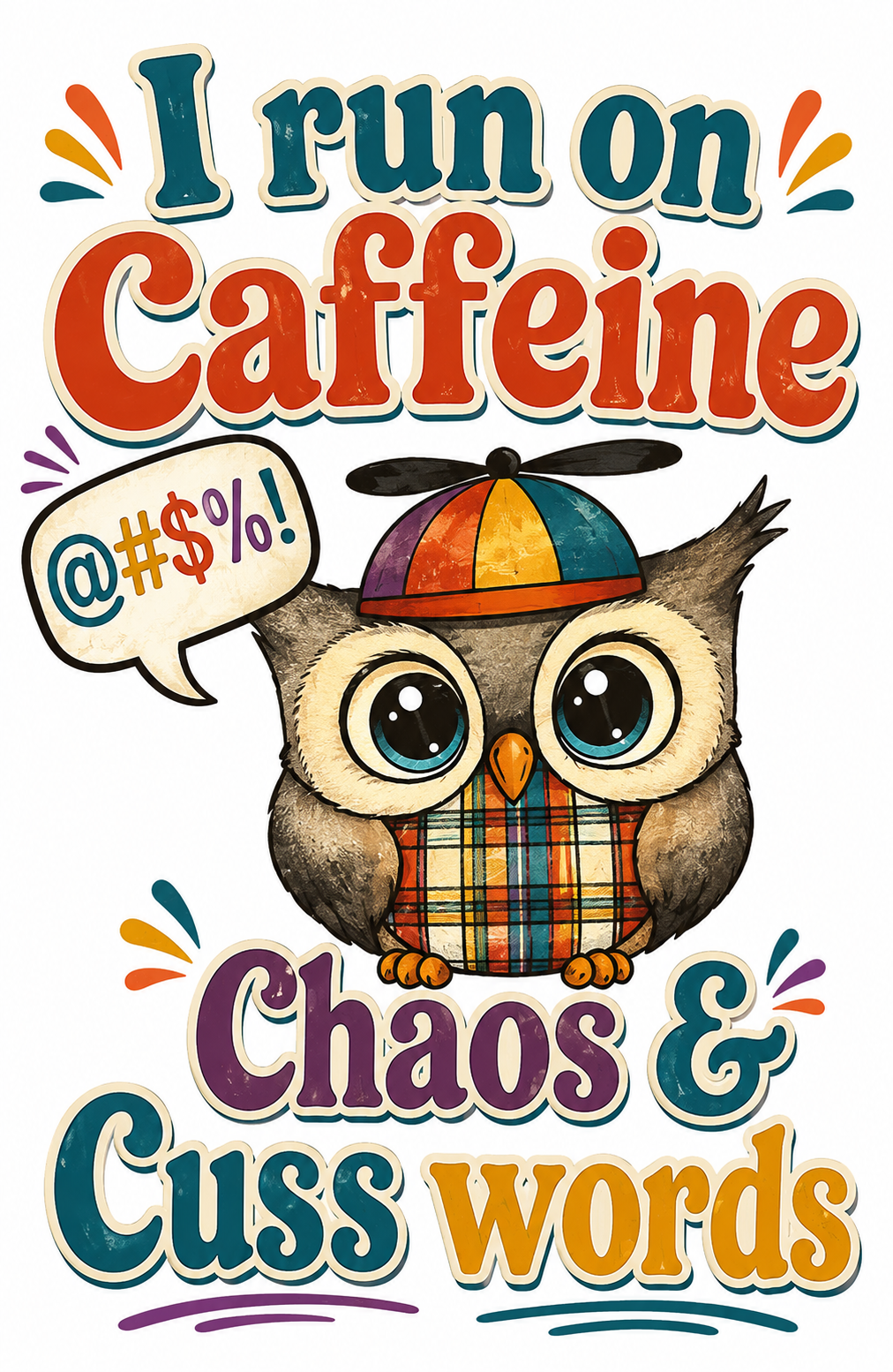 "I Run Off Caffeine, Chaos & Cuss Words" Funny Kitchen Towel | Coffee Lover Gift | SassySotaGirl