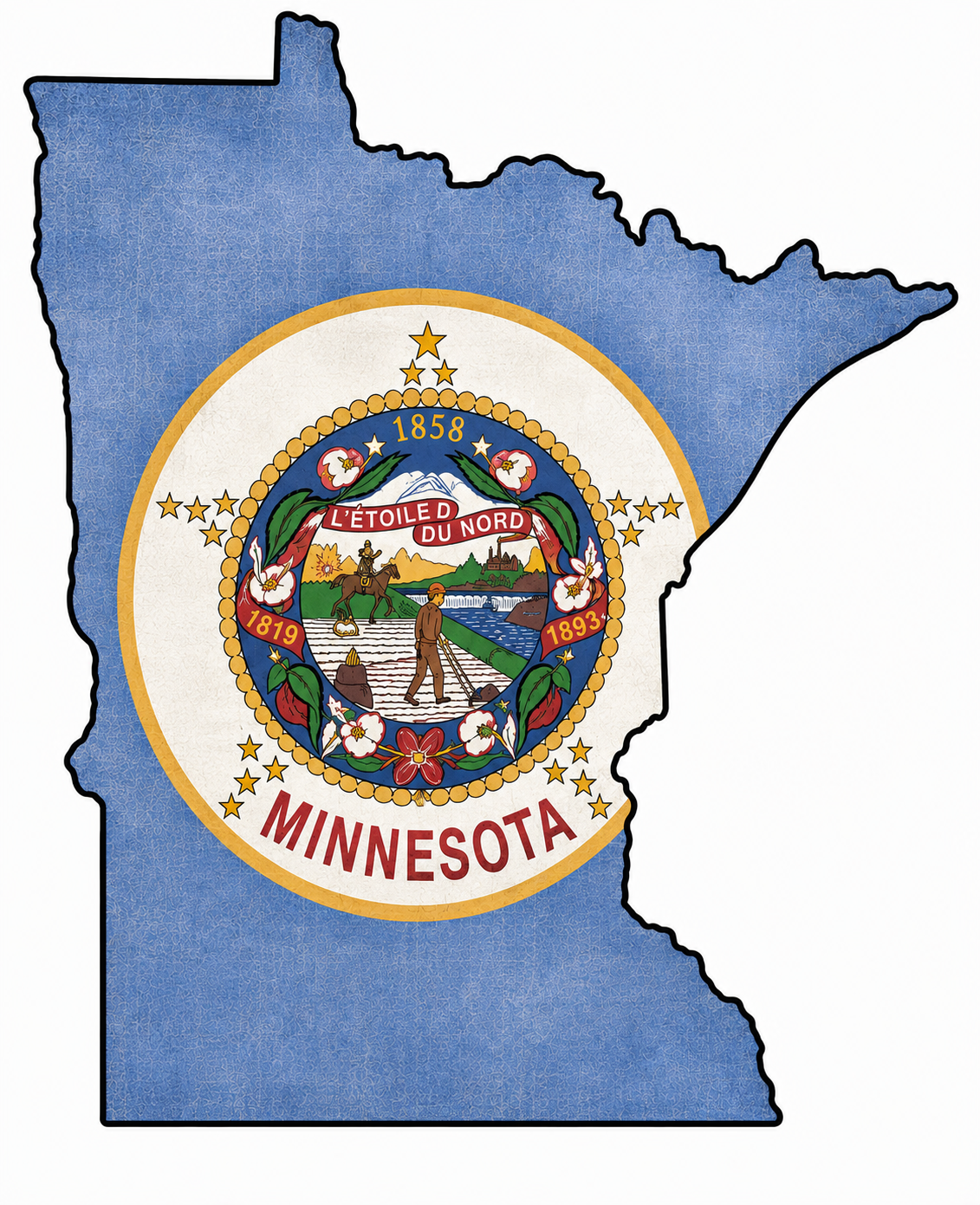 Minnesota Old Flag Kitchen Towel | Minnesota Gift