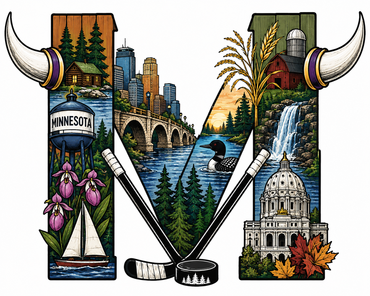 M Is for Minnesota Kitchen Towel | Minnesota Gift