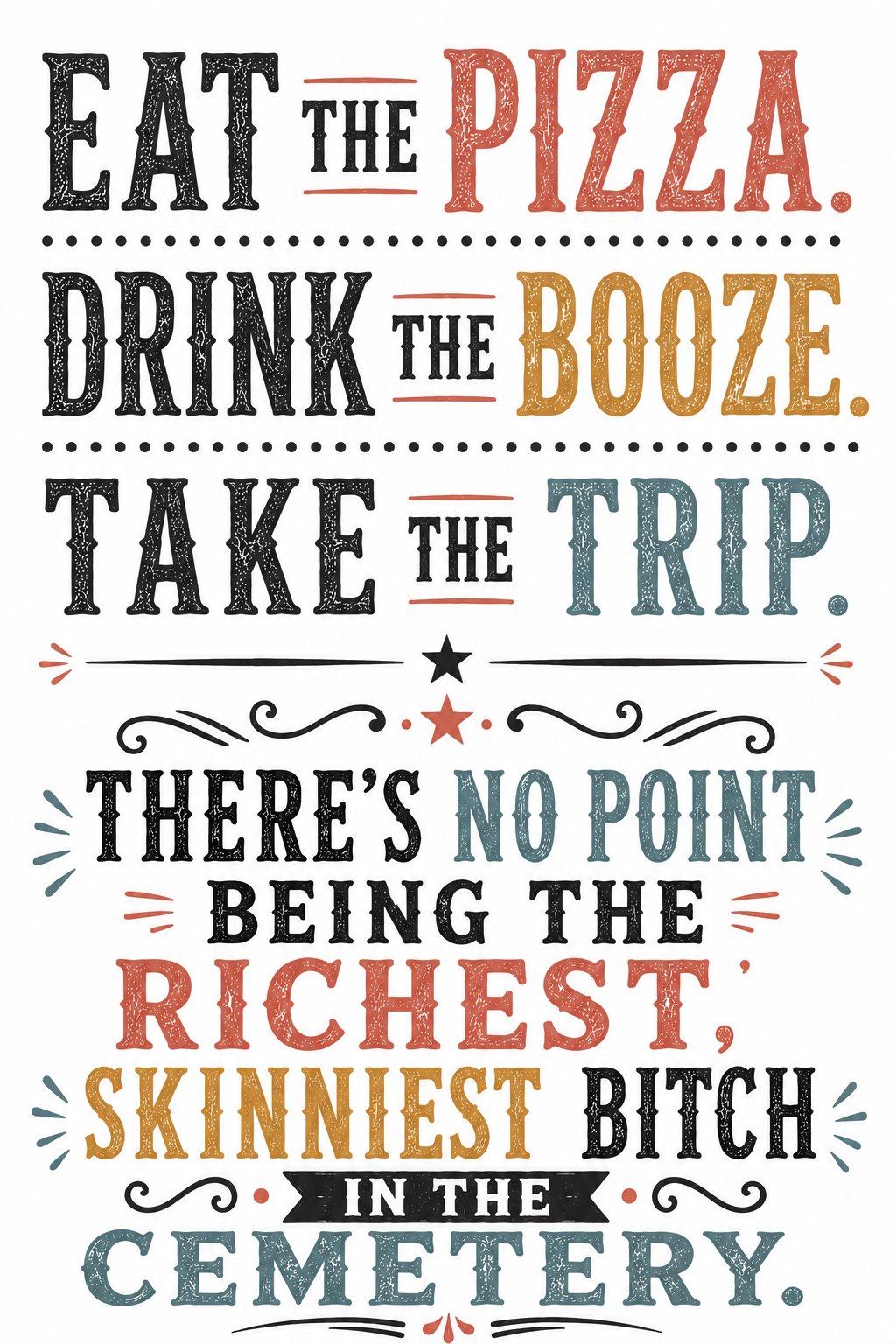 Eat the Pizza Take the Trip… Kitchen Towel - Waffle Weave Kitchen Towel | Age