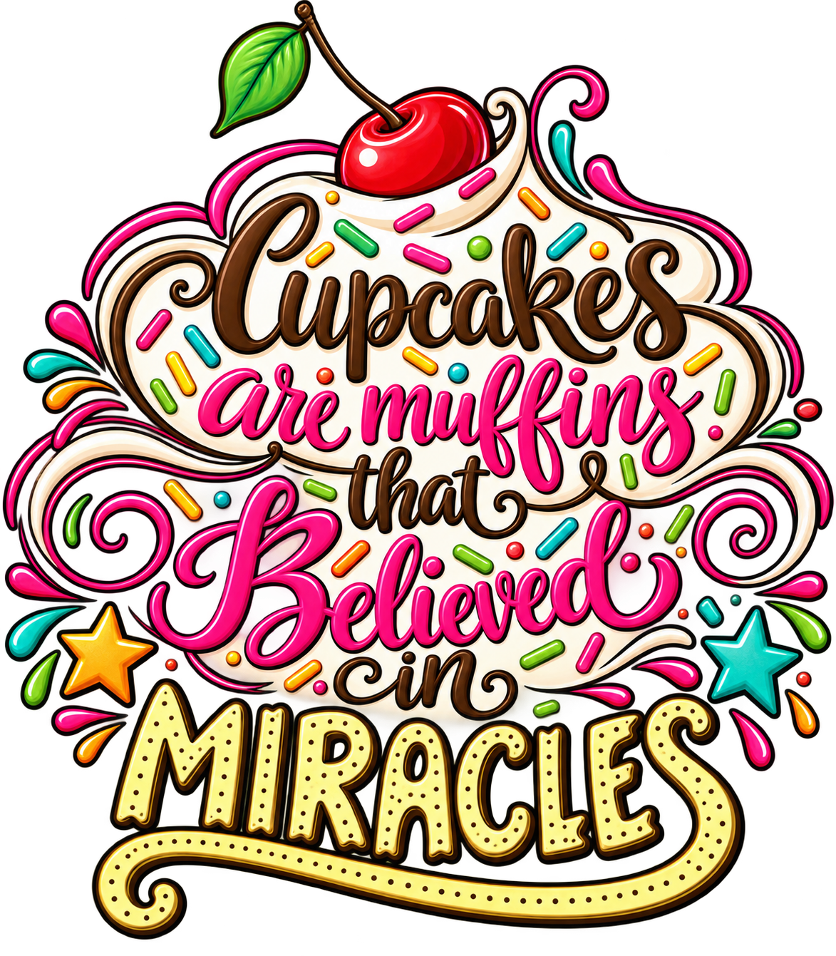 Cupcakes Are Muffins That Believed in Miracles Kitchen Towel