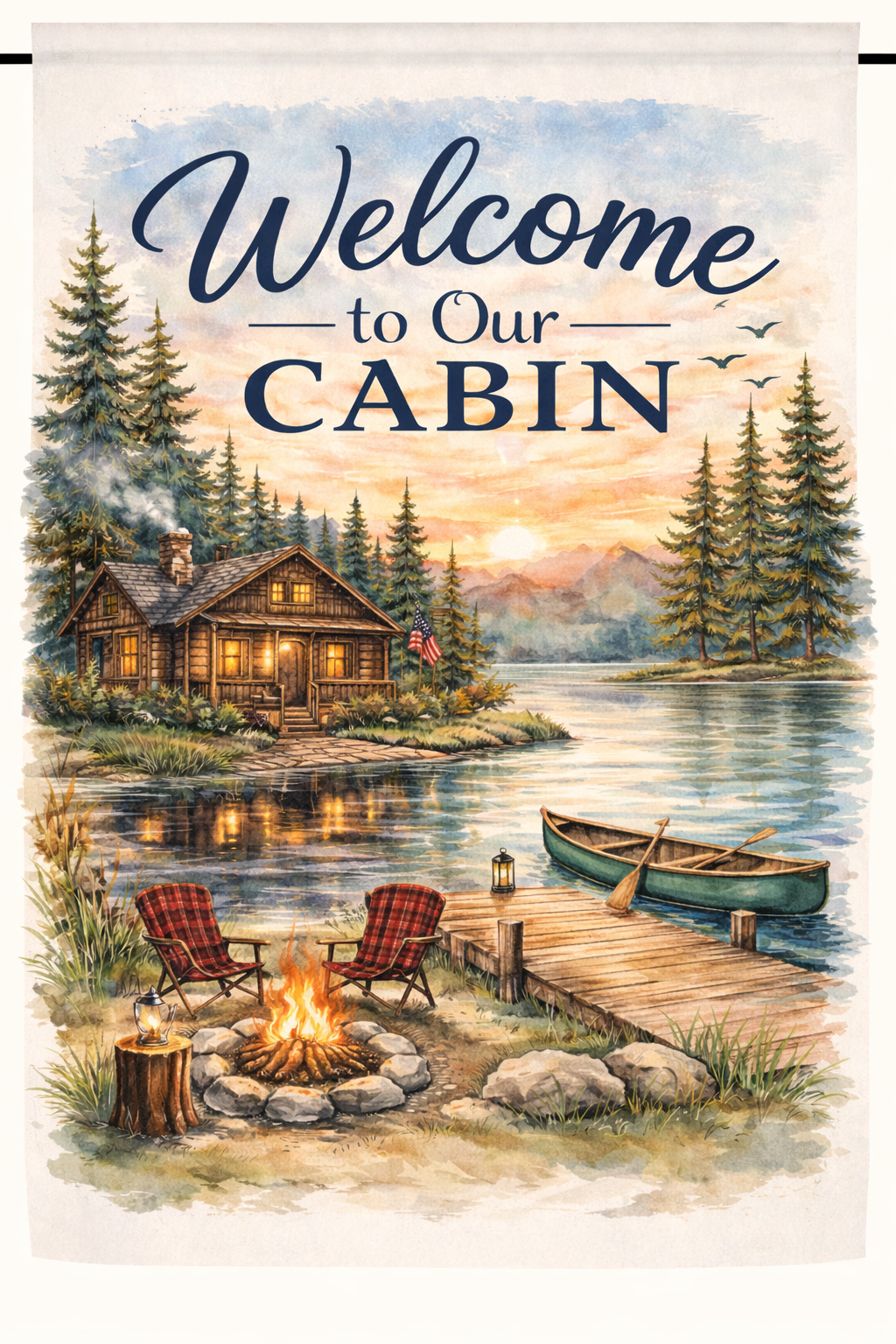 Welcome to Our Cabin Garden Flag