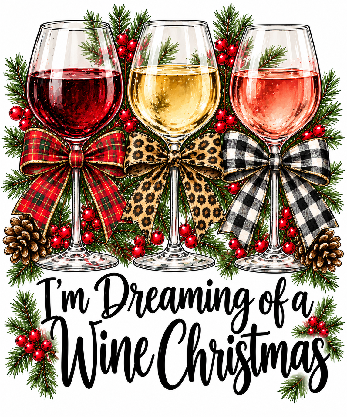 I'm Dreaming of a Wine Christmas Kitchen Towel