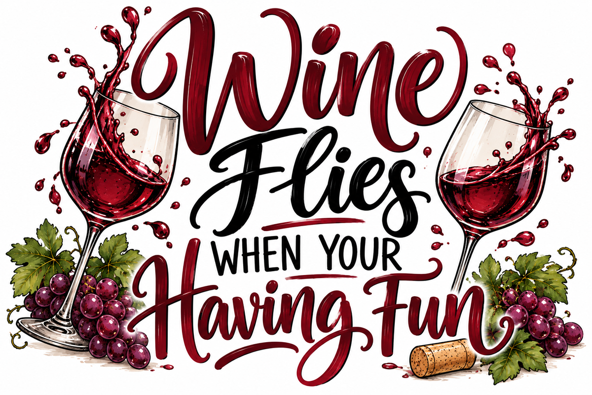 Wine Flies When You're Having Fun Kitchen Towel | Wine Lover Gift