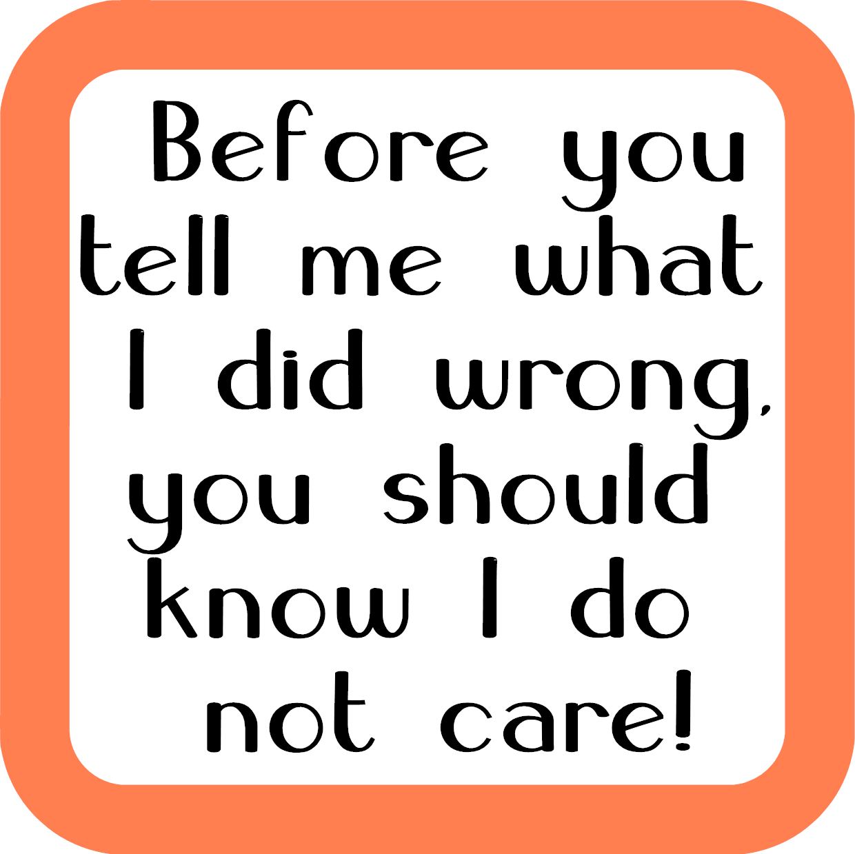 Before You Tell Me What I Did Wrong Coaster