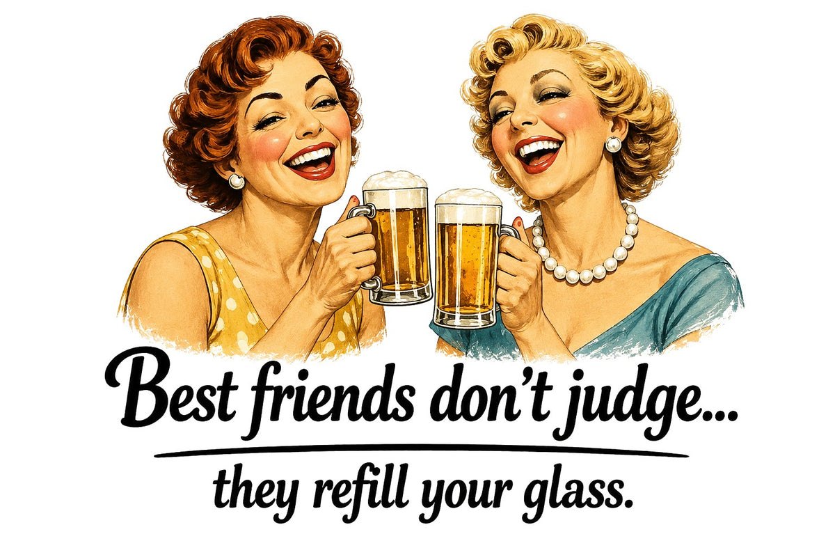 Best Friends Don't Judge... Funny Kitchen Towel | Friend Gift