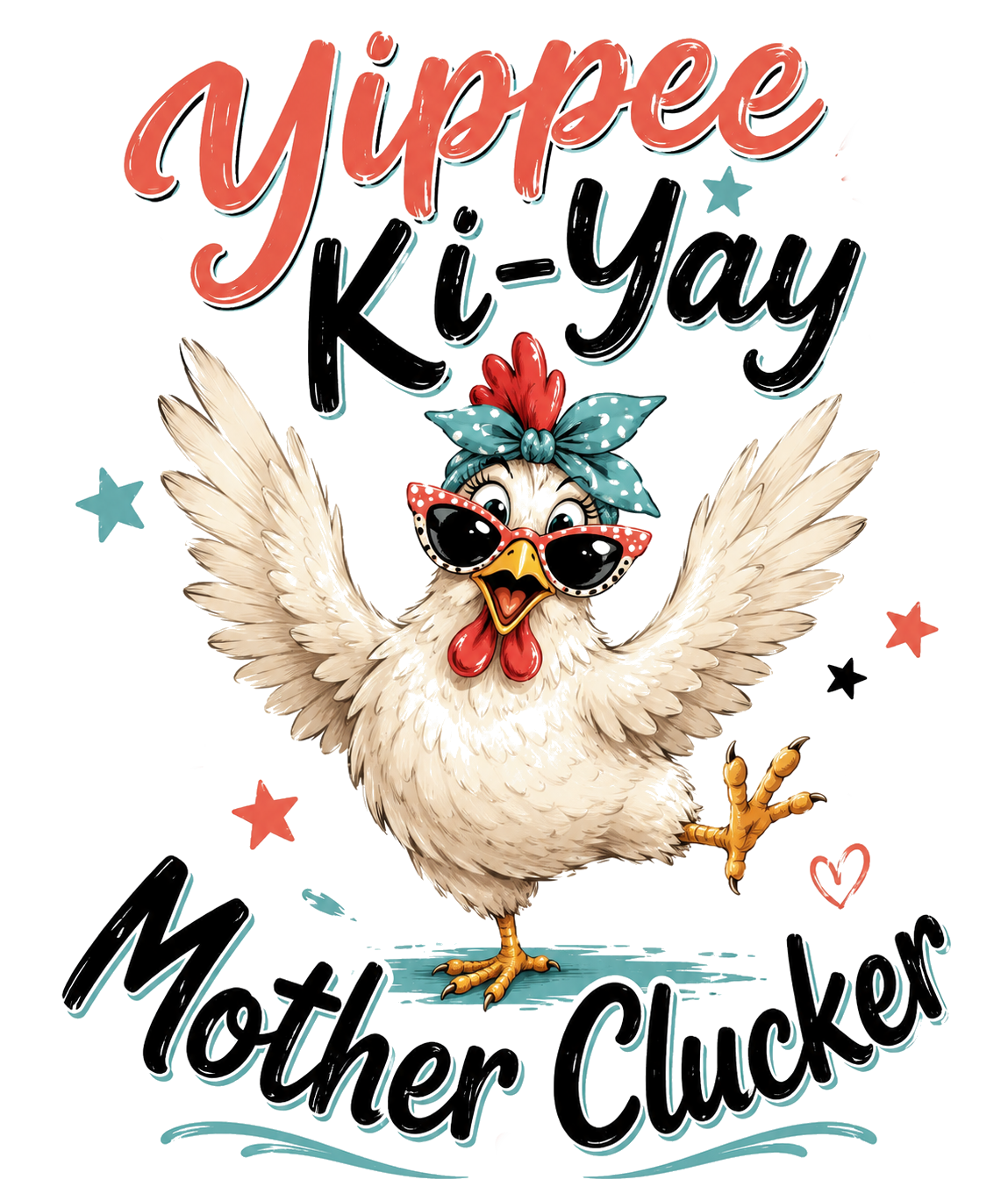 Yippee Ki-Yay Mother Clucker | Funny Chicken Kitchen Towel | Farmhouse Gift