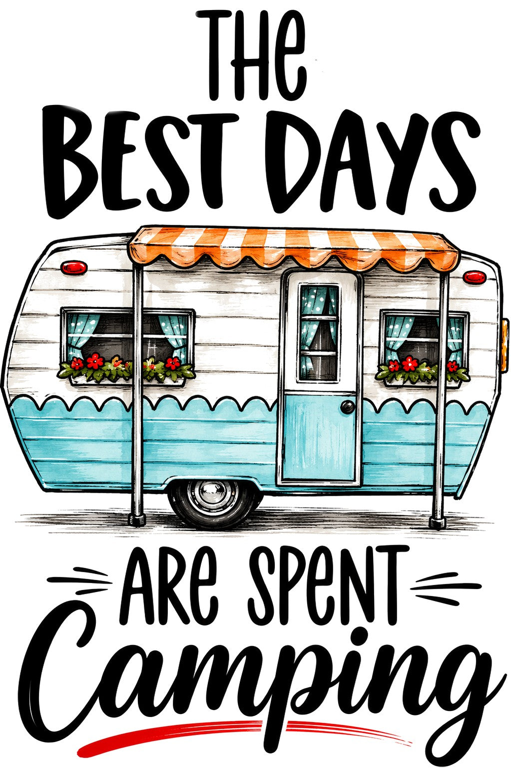 "The Best Days Are Spent Camping" Camping Kitchen Towel | RV Camper Gift