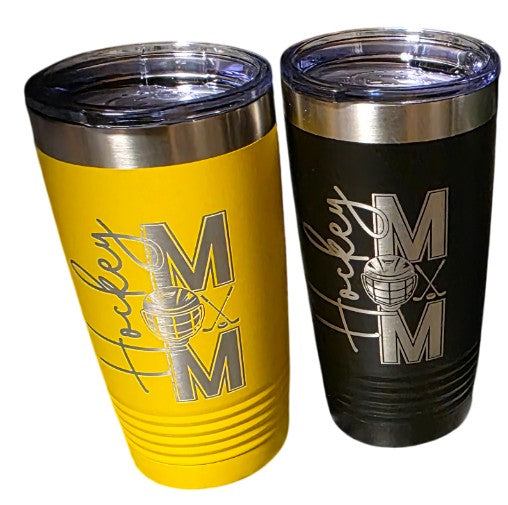 Hockey Mom Laser Engraved 20oz Coffle Style Tumbler image 0