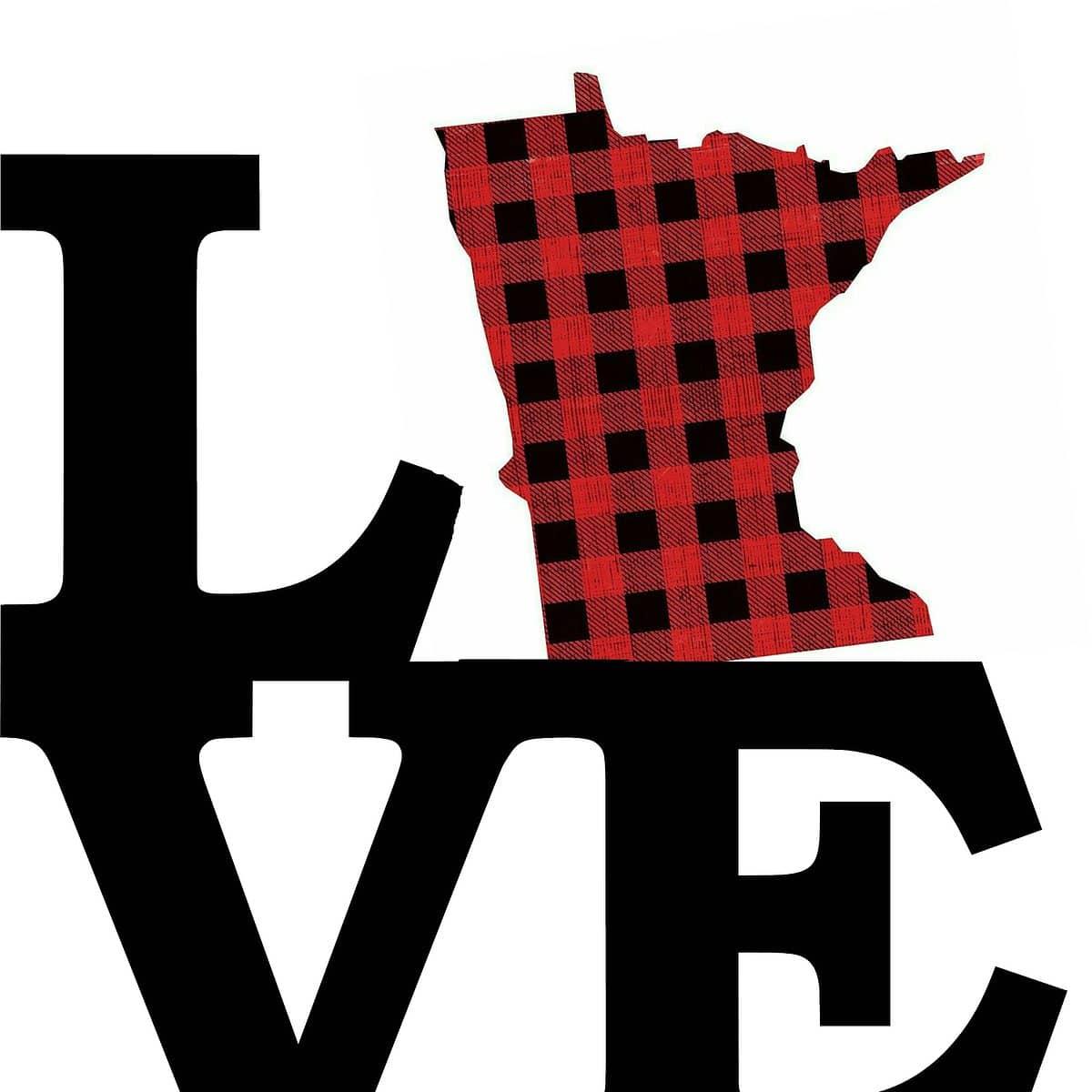 MN Plaid Love Kitchen Towel image 0