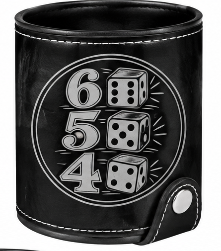 6 5 4 Leatherette Dice Cup