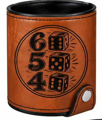6 5 4 Leatherette Dice Cup