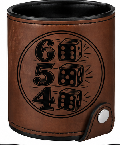6 5 4 Leatherette Dice Cup