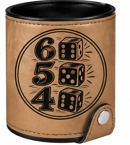 6 5 4 Leatherette Dice Cup