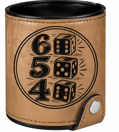 6 5 4 Leatherette Dice Cup