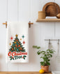 Vintage 70s O Christmas Tree Kitchen Towel