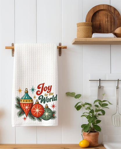 Vintage 70s Joy to the World Kitchen Towel