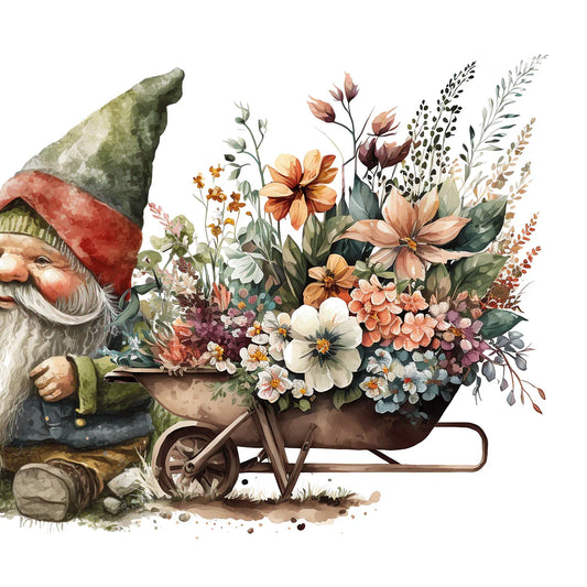 Gnome with Flowers image 0