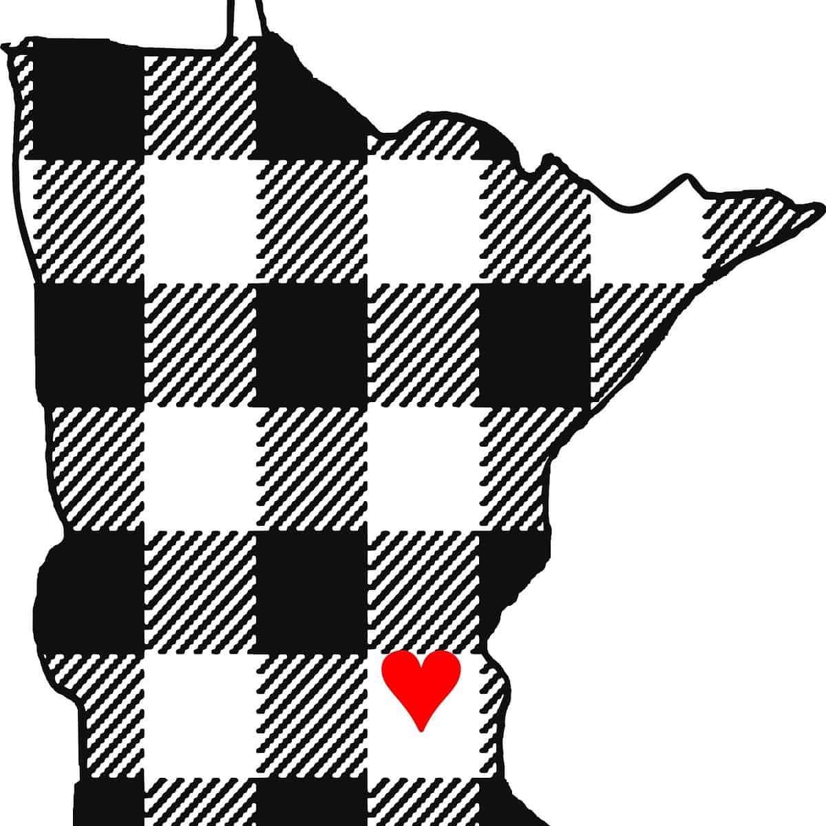 MN Plaid Love Kitchen Towel image 0