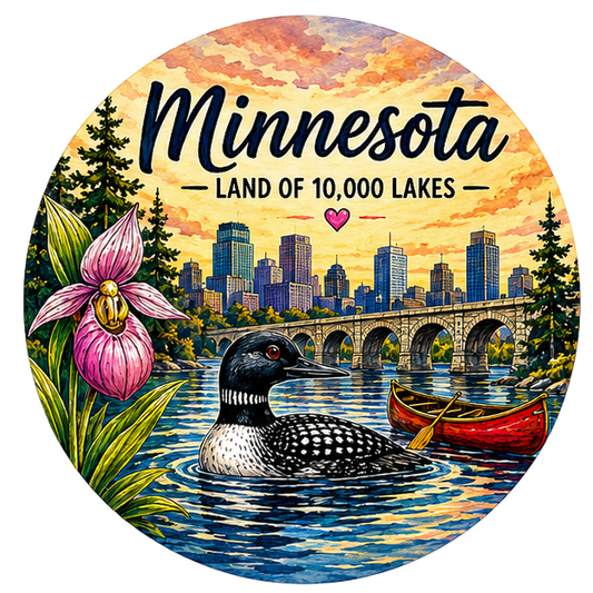 Car Coaster Minnesota Land of 10,000 Lakes