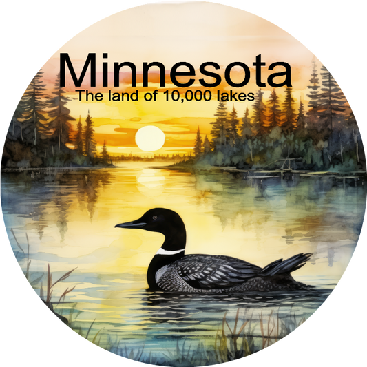 Car Coaster Minnesota Loon Sunset