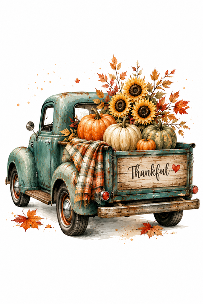 Thankful Truck Kitchen Towel | Fall Decor