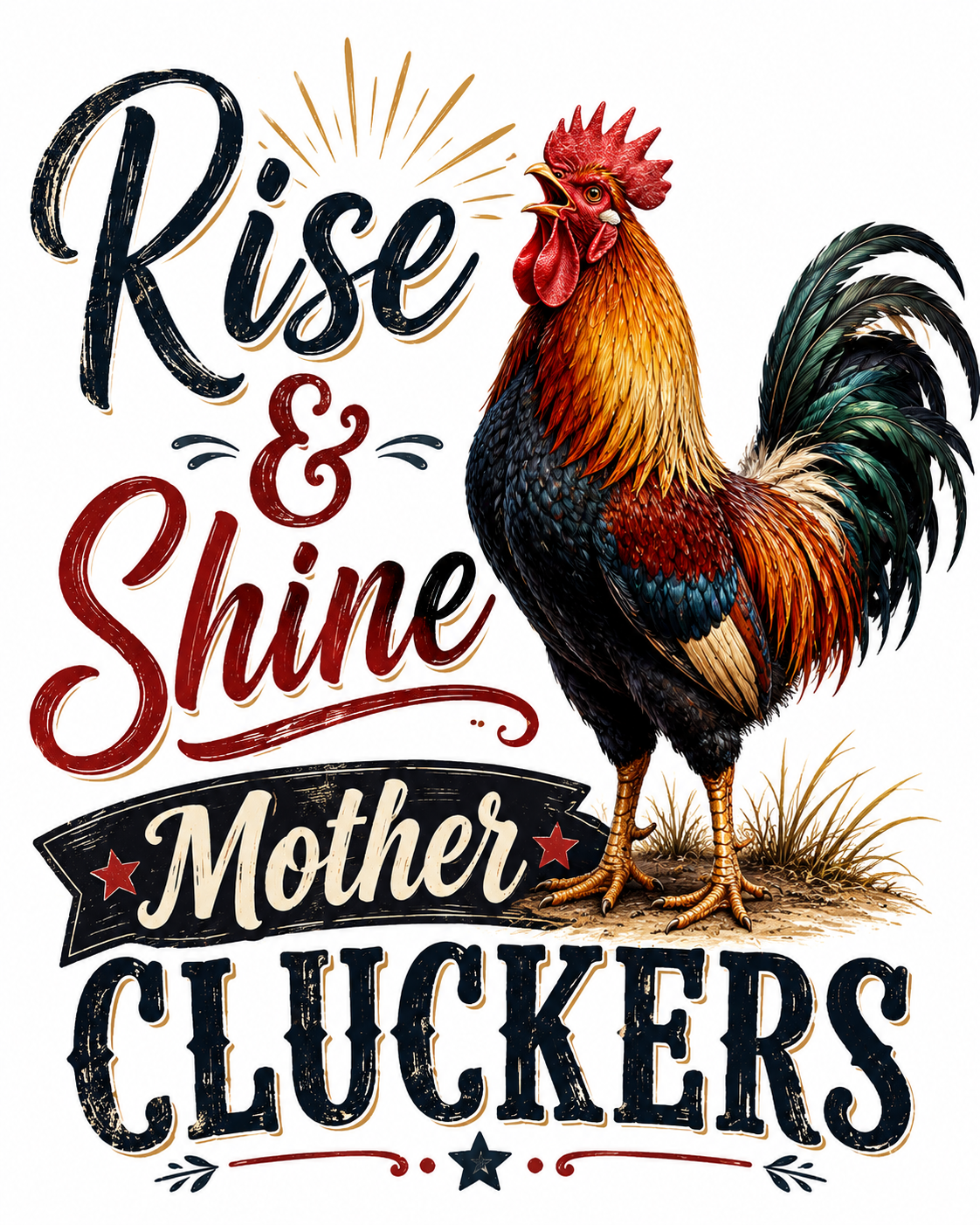 Rise & Shine Mother Cluckers | Funny Chicken Kitchen Towel | Farmhouse Gift