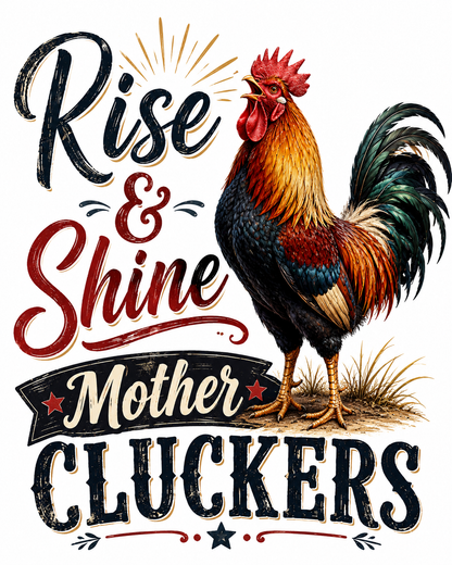 Rise & Shine Mother Cluckers | Funny Chicken Kitchen Towel | Farmhouse Gift