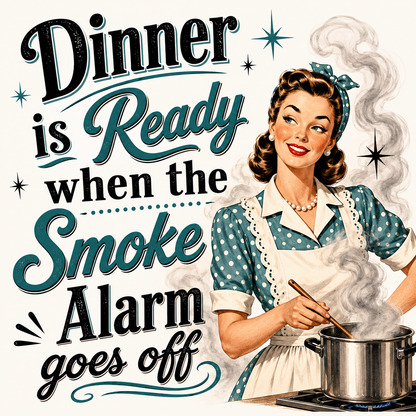 Dinner is Ready when The Smoke Funny Kitchen Towel | Cooking Humor Gift