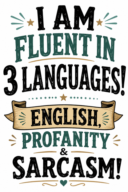 I am fluent in 3 Languages … Kitchen Towel - Waffle Weave Kitchen Towel | Sassy