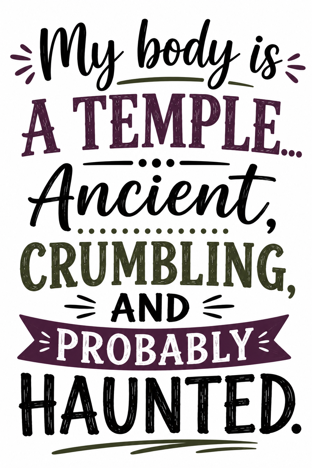 "My Body is a Temple..." Funny Aging Kitchen Towel | Funny Age Gift |