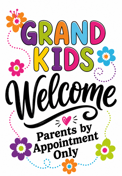 "Grandkids Welcome, Parents by Appointment Only" Funny Kitchen Towel | Grandma Gift