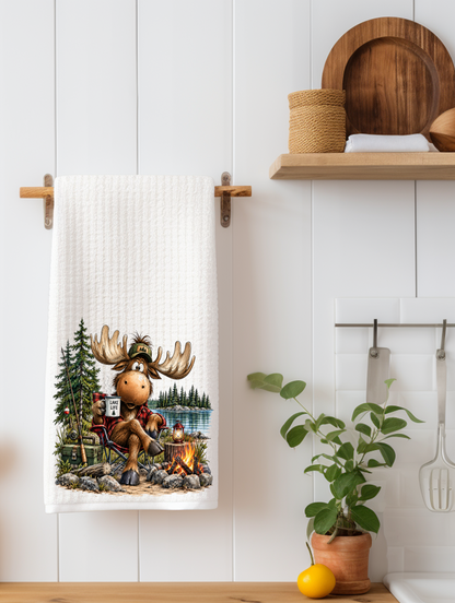 Lake Life Moose Kitchen Towel | Cabin Gift