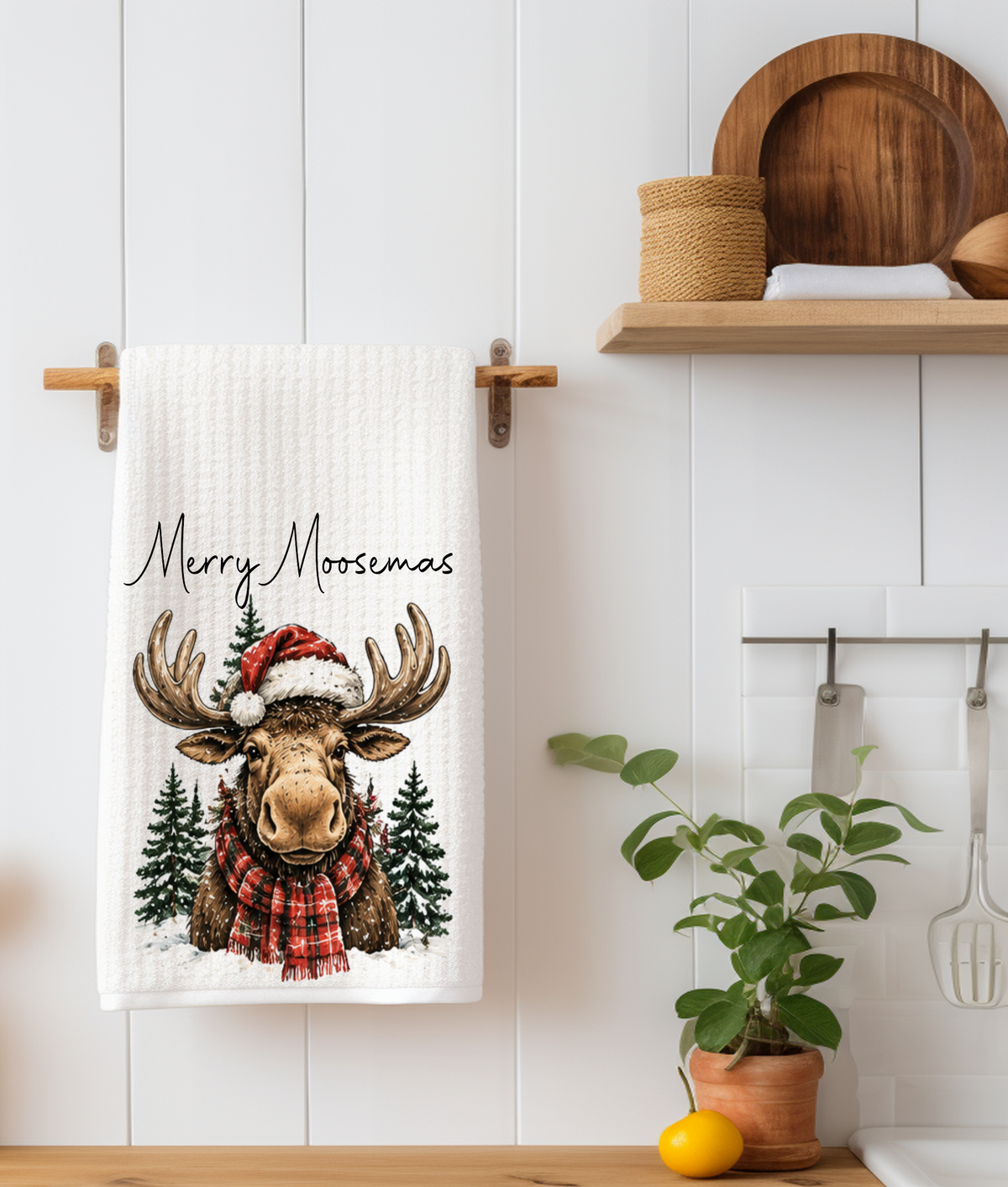 Merry Moosemas Kitchen Towel | Christmas Decor