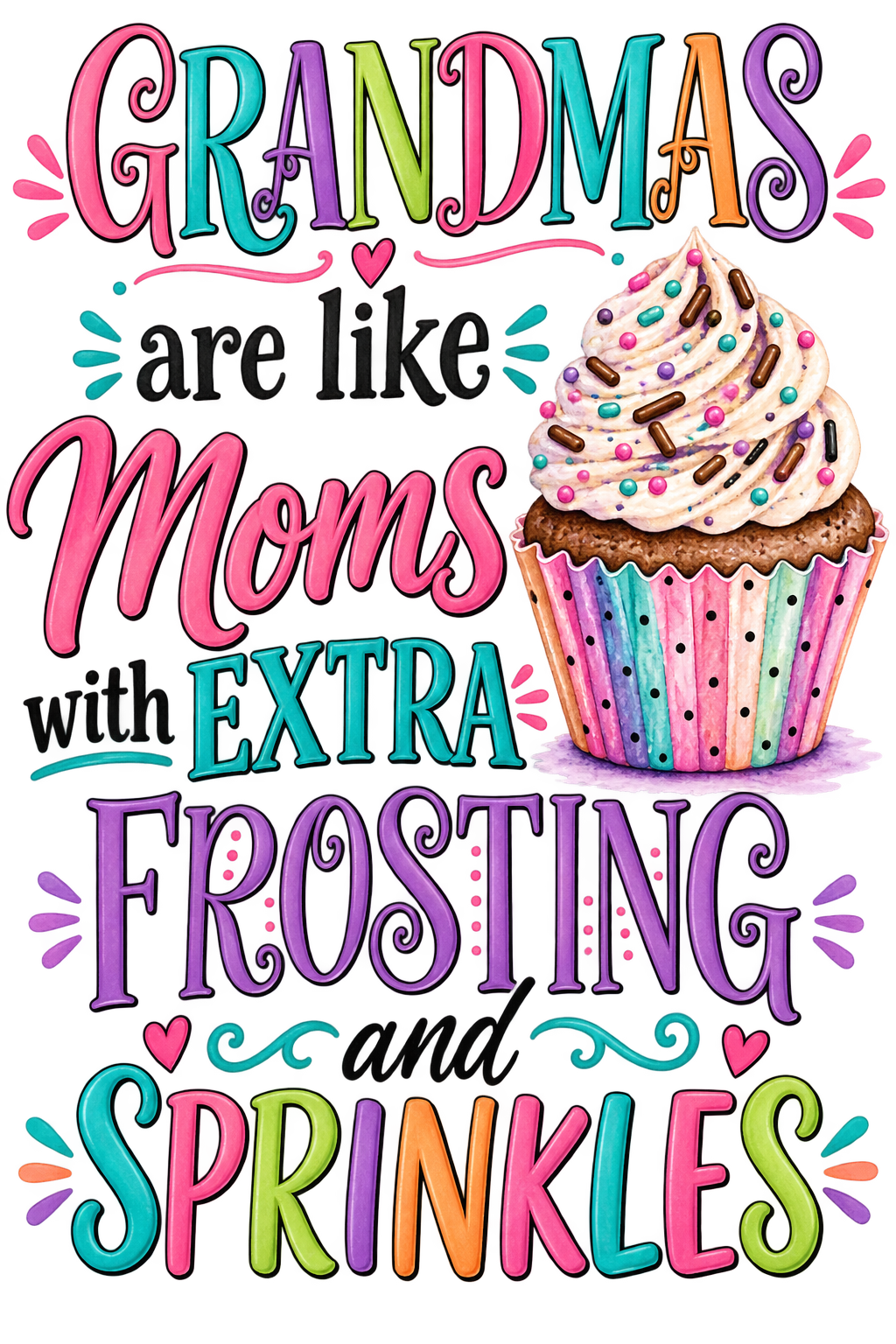 "Grandmas Are Like Moms With Extra Frosting & Sprinkles" Funny Kitchen Towel | Grandma Gift | SassySotaGirl