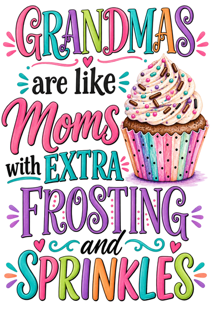 "Grandmas Are Like Moms With Extra Frosting & Sprinkles" Funny Kitchen Towel | Grandma Gift | SassySotaGirl