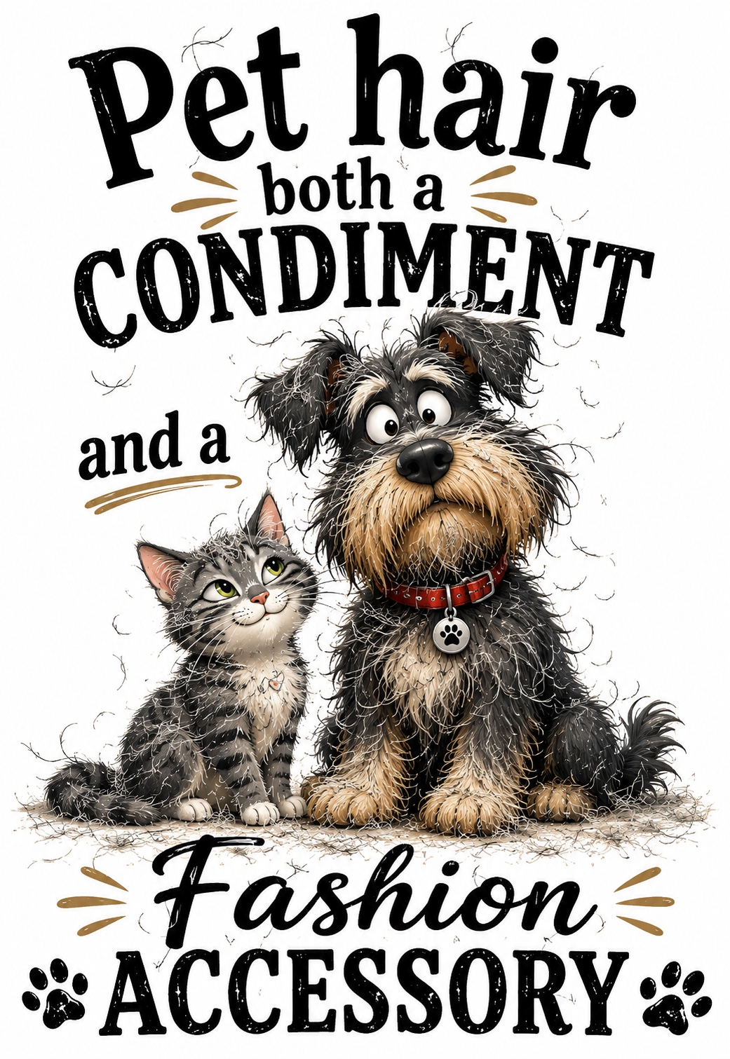 Pet Hair Both A Condiment and a Fashion Accessory Kitchen Towel | Dog & Cat Lover