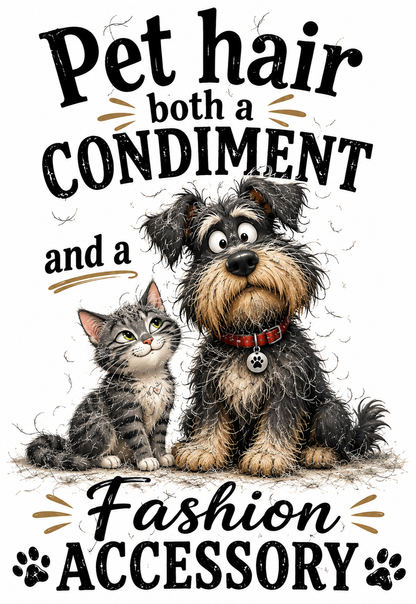 Pet Hair Both A Condiment and a Fashion Accessory Kitchen Towel | Dog & Cat Lover