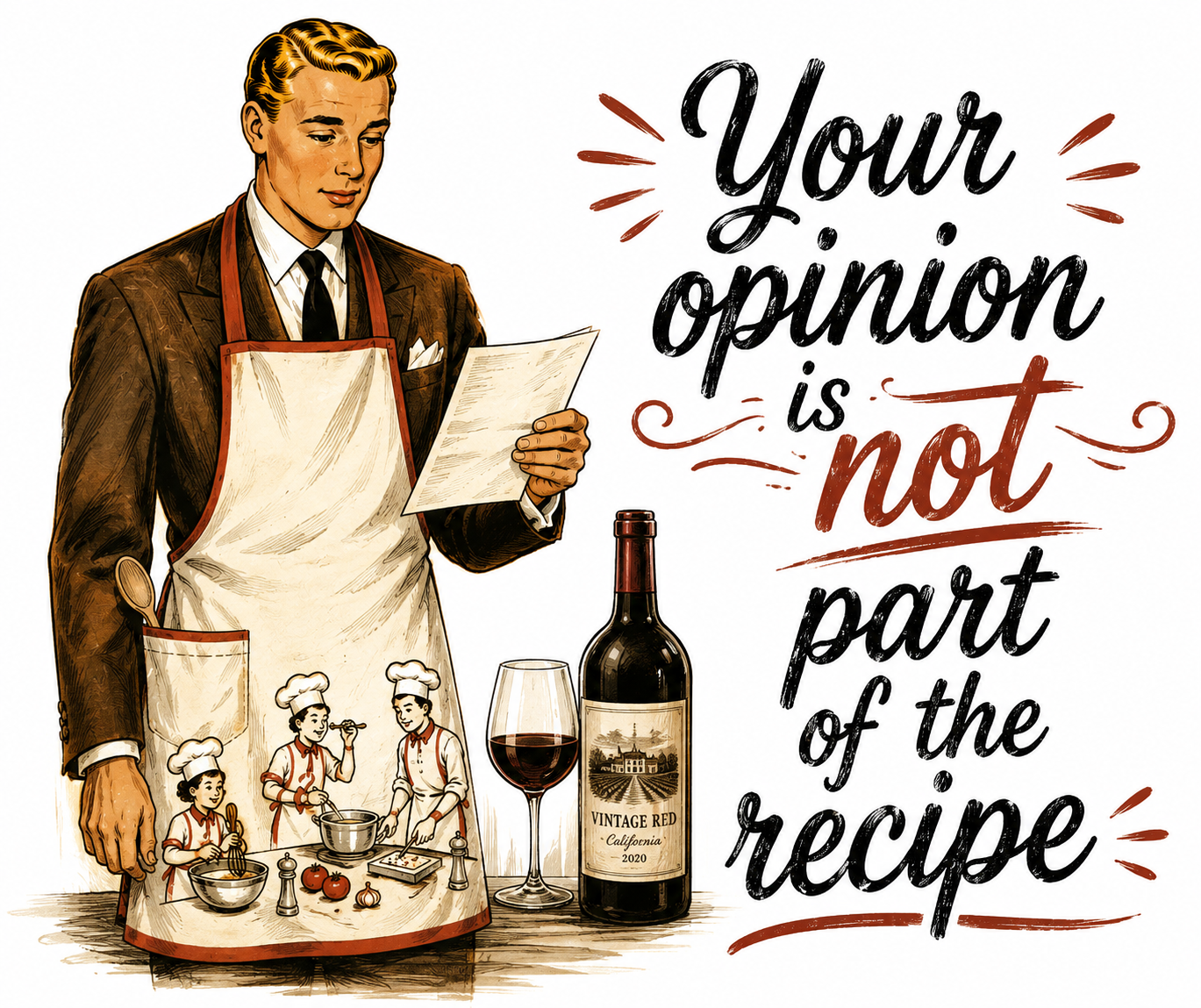 Your Opinion is not part of the Recipe | Funny Kitchen Towel | Sassy Gift