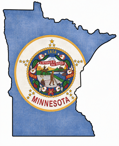 Minnesota Old Flag Kitchen Towel | Minnesota Gift