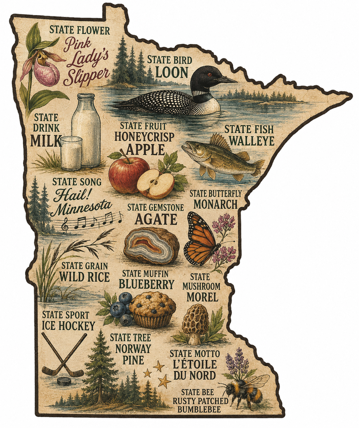 Famous Minnesota Things Kitchen Towel | Minnesota Gift