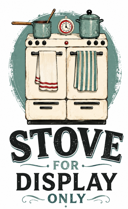 "This Stove Is For Display Only" Funny Kitchen Towel | Cooking Humor Gift
