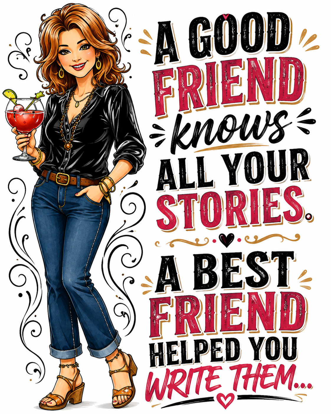 A Good Friend Knows All Your Stories Funny Kitchen Towel | Best Friend Gift