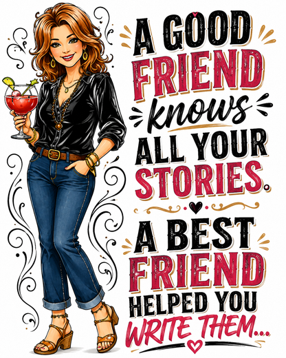 A Good Friend Knows All Your Stories Funny Kitchen Towel | Best Friend Gift